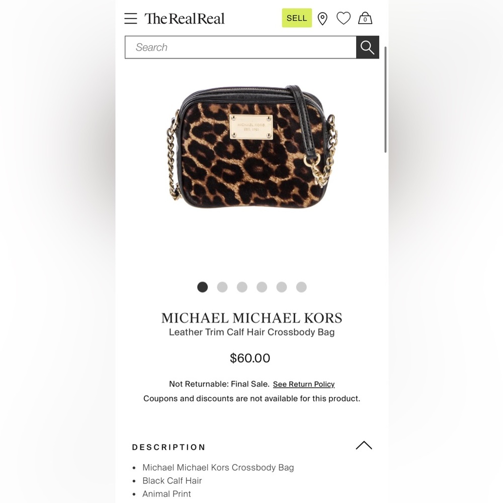 Mini Michael Kors Leather Trim Calf Hair Crossbody Bag - Picture 9 of 9